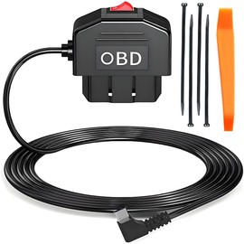 ZAMDOE Typ-C OBD-Verlängerungskabel für Dashcam GPS Radar OBD2 auf Typ C mit Umschalttaste 90-Grad-Winkel 24-Stunden-Überwachung 12V-24V auf 5V/3A 3,5 m für Benzin/Diesel Kabelanschluss