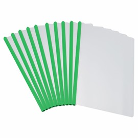 PATIKIL Clear Report Covers with Sliding Bar, 20 Pcs 15mm Slide-Grip Resume Covers 135 Sheets Capacity, A4 Presentation Folders for File, Resume, Green
