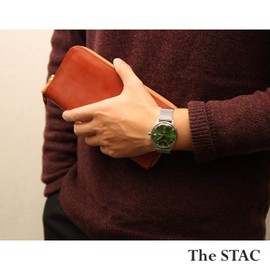 The Stack Men's Women's Unisex Wristwatch, 1.4 inches (36 mm), Classic Green, Mesh Strap, Made in Japan, green, Bracelet Type