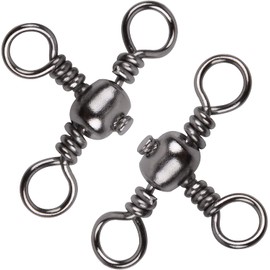 T-Turn 3 Way Barrel Swivel Fishing Saltwater Crossline Triple Swivels Fishing Tackle Lure Connector for Trolling Catfish Rig Test 30-90 lbs