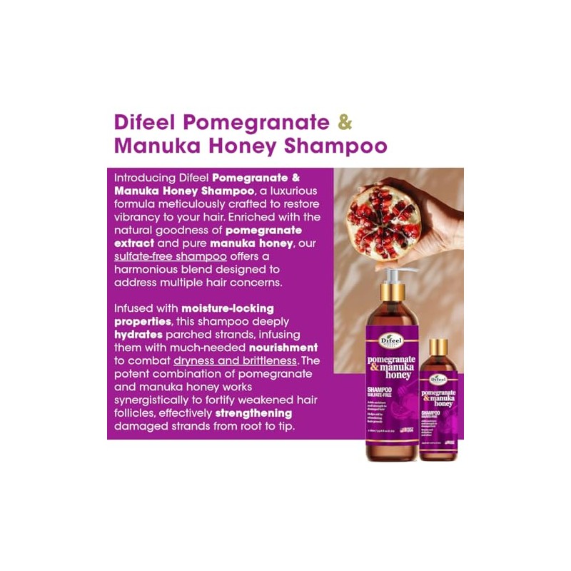 Difeel Shampoo Pomegranate & Manuka Honey 355ml