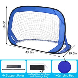 2 Pack Soccer Goals for Backyard, Portable Soccer Goal, Collapsible Pop-Up Training Net, Back Mini Soccer Goal for Backyard and Indoor/Outdoor Use, Carrying Bag Included (3.6x2.4 ft)