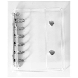 Sealing Notebook, Binder A7, Girls, Clear, Highly Transparent PVC, Anti-Yellowing Wear, Tri-fold, Loose-leaf Type, Dial Button, Storage Notebook, Album, Sticker Book, Pocket Size, Lightweight, DIY Use