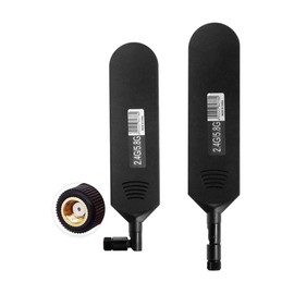 POBADY Dual Band WiFi 2.4GHz 5.8GHz Antenna 18dBi High Gain Omnidirectional Glue Stick Antenna RP SMA Male Connector Antenna for WiFi Router Wireless Network Card (Black,2pcs)