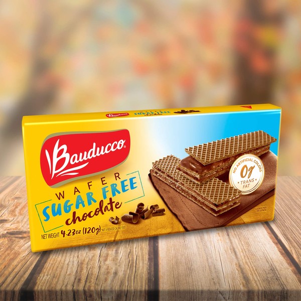 Bauducco Wafer Cookies Sugar-Free, Contains 7x Chocolate & 8x Vanilla, No Artificial Flavors (15 Pack, 63.45oz Total)
