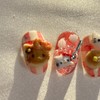 [Premium handmade embossed nail] Pancake cat - short oval /