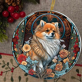 Tipbrol Pomeranian Christmas Ornament 2023 - Pomeranian Dog Gifts for Women, Pomeranian Ornament for Christmas Tree, Gifts for Pomeranian Lovers Dog Christmas Decor Keepsake