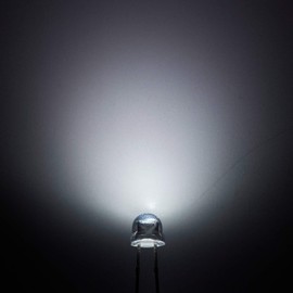 Chanzon 100 pcs 5mm White Straw Hat LED Diode Lights (Clear Transparent Lens 3V 20mA) Bright Lighting Bulb Lamps Electronics Components Indicator Light Emitting Diodes