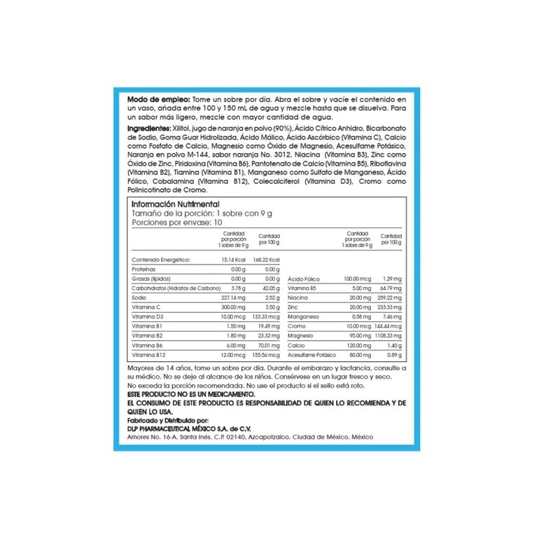 Vitamina C, Vitamina D, Complejo B, Zinc y Antioxidantes Polvo
