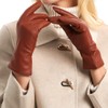 Women's Winter Leather Gloves Nappa Lambskin Touch Screen Gloves Warm