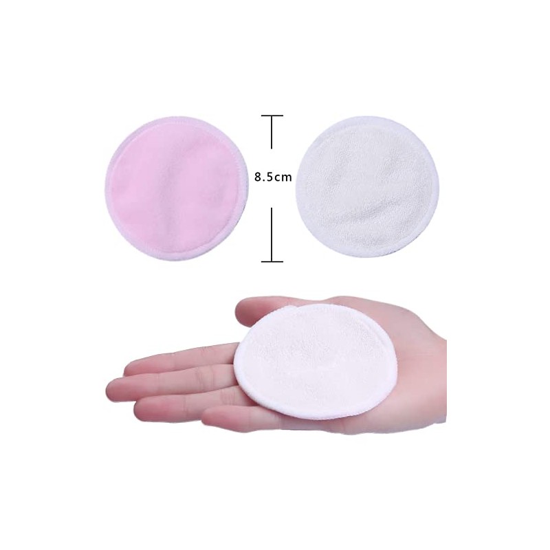 MAFAB | Set 4 Almohadillas Desmaquillantes Reutilizables Microfibra Rosa Azul