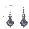 QUPENGXU Sparkling Natural Moonstone Drop Dangle Earrings Retro Overlay handmade