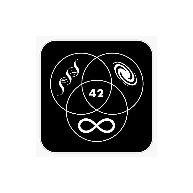 Hitchhikers Guide to The Galaxy 42 Sticker Bumper Sticker Vinyl