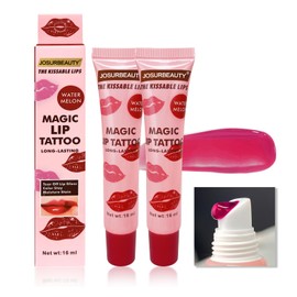 JOSURBEAUTY Kissable Lip Tattoo, Easily Peel Off Mask Long Lasting Waterproof Lip Gloss For A Romantic Appointment, 4 Colors Selectable Lip Hydrating Gloss Serum