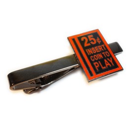 Quarter Coin Slot Retro Arcade Video Games Suit Wedding Tie Bar Clip