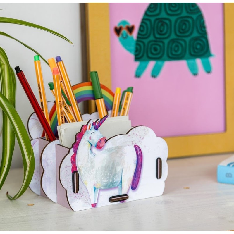 Werkhaus WE 2062 Pencil Box Unicorn Colourful 4 Compartments Pencil