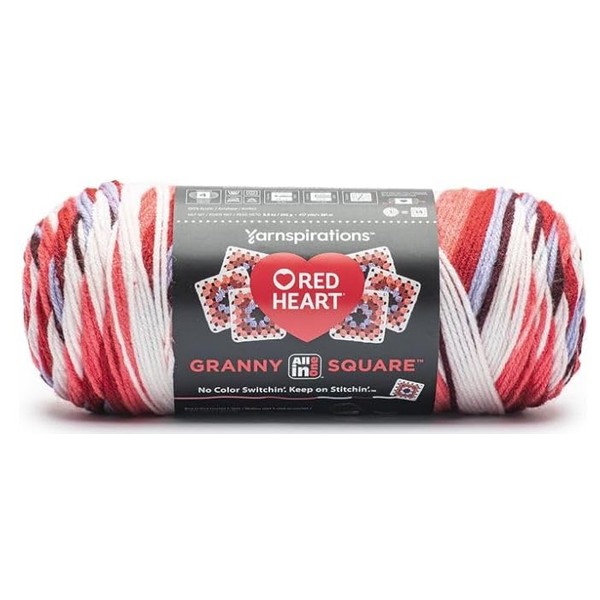 Red Heart All in One Granny Square Soft White- HOT