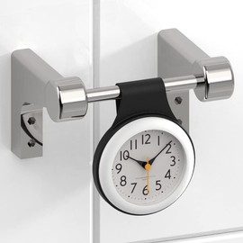 AMIUKON Bathroom Clock, Waterproof Clock, Shower Digital Clock, Wall Clock with Suction Clock, Silent, Waterproof, For Bathroom, Kitchen, Bath, Home, Stylish, Simple, Interior (Gray)