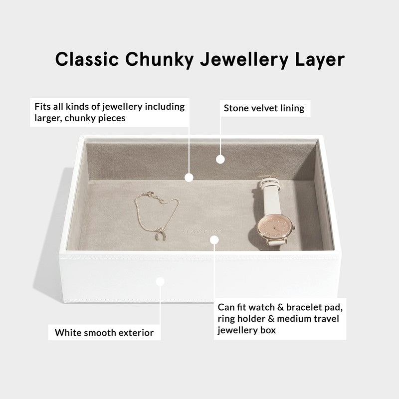Stackers White Classic Medium Jewellery Box Chunky Jewellery Layer