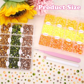 2 Boxes Flatback Resin Rhinestones and Jelly Rhinestones for Crafting, 3-6 mm Mutil-Colored Half Resin Jelly Rhinestone, AB Crystal Round Stones for Bedazzling Gems Nail Crafting Face Makeup