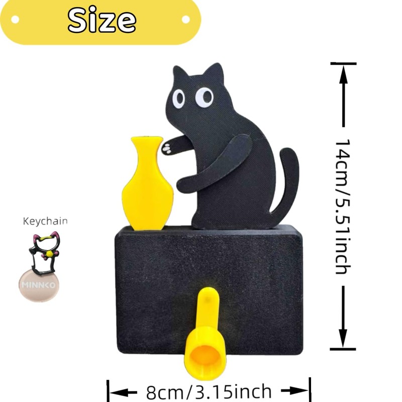 Funny Black Cat Fridge Magnets, Fridge Magnets with Swinging Vase,