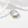 dnswez Two Tone Crossover Ring - Gold and Silver X