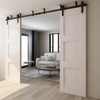 CCJH 9FT Ceiling Mount Sliding Barn Door Hardware Kit Black
