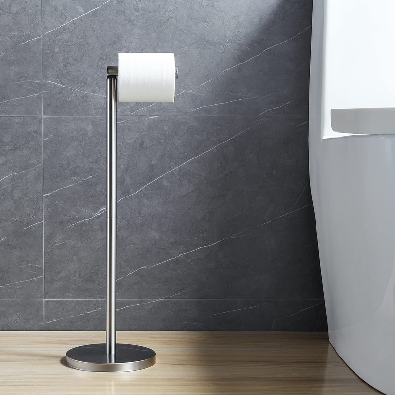 BGL Toilet Paper Holder Brushed Nickel 2 Pack Standing On