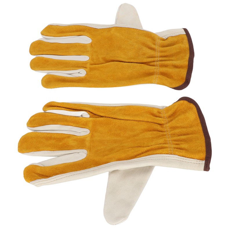 Garden Cowhide Gloves Puncture Proof Wearproof Full Finger Leather Gloves