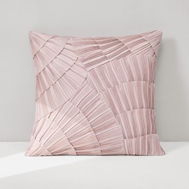 Lush Decor x Chuks Collins Eira Decorative Pillow Cover Single 20" W x 20" L Dusty Pink - 20x20 Pillow Cover - Textured Pink Throw Pillows for Bed, Couch or Chair - Luxury Home Decor