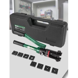 UTZIKO Hydraulic Crimping Tool - 12T Crimping Force, 9 Pairs of Dies (8AWG-4/0AWG) - Battery Cable Crimper with High Crimping Power for Secure Connections, Electrical Projects, and More