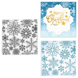 Estivaux Christmas Snowflake Background Clear Stamps for Card Making and Journaling, Xmas Snowflakes Rubber Stamps Winter Holiday Snow Flowers Stamps for Scrapbooking DIY Cards Album Crafts