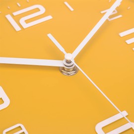 Topkey 8” Round Silent Wall clock Easy Read Big Numbers Kitchen Modern Non-ticking Decorative Wall Clock for Bedroom Office school-Yellow