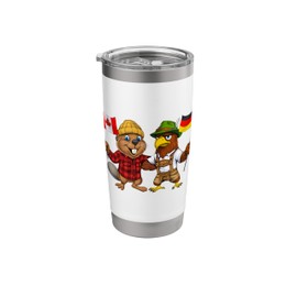 German Eagle Canadian Beaver Germany Flag Canada Stainless Steel Insulated Tumbler