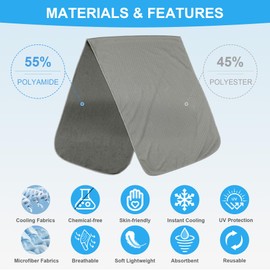 U-pick Cooling Towel[40"x12"], Breathable Cooling Towels for Neck and Face, Stay Cool Sweat Rags for Gym, Yoga, Softball, Baseball, Sports, Athletes, Camping, Hot Weather 4 Packs