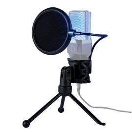 Letaya Microphone Filter Pop Guard Tripod Noise Reducing Sound Clear Bend Game Recording Live Distribution Angle Adjustable Metal Neck