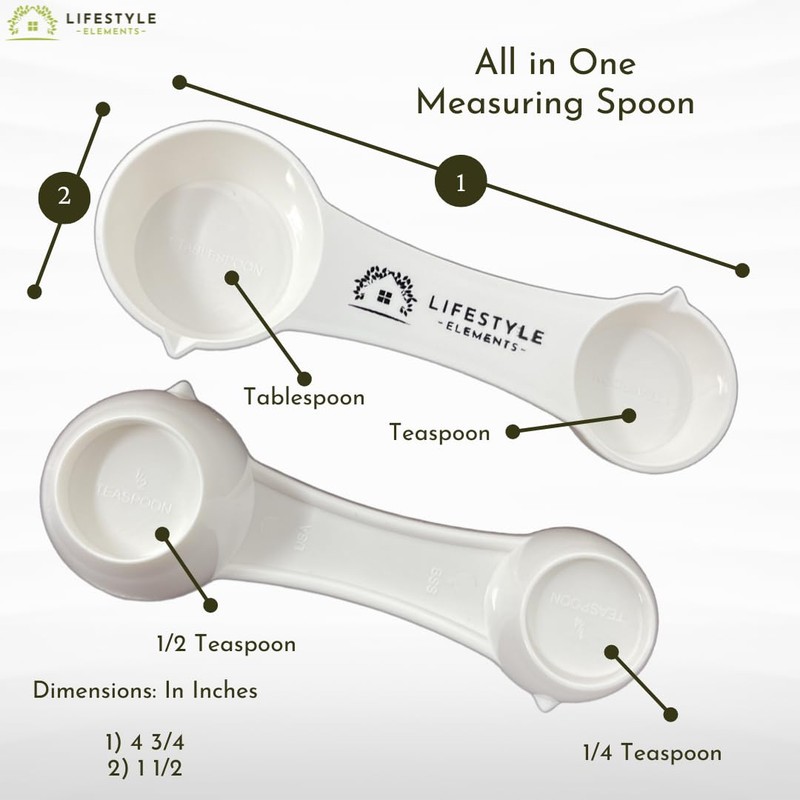 All In One Measuring Spoon With 1 Tbsp, 1 Tsp,