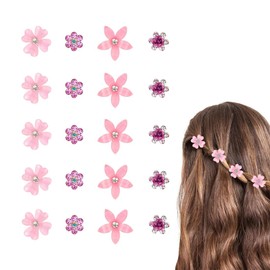 ZEPIQOR Pack of 20 Hair Accessories Flowers, Mini Flowers Hair Clips with Rhinestones, Cute Hair Clips, Flower Hair Pins, Decorative Hair Clips, Wedding Hair Clips, Flower Hair Accessories