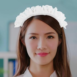 GALPADA Lolita Lace Headband for Women and Girls Maid Anime Cosplay Headwear Maid-Inspired Hair Accessory Cosplay Props