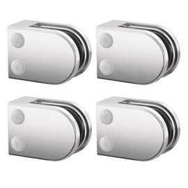 Glass Clamp, 4 PACK 316 Stainless Steel Adjustable 5/16", 3/8", 1/2" Glass Clamp Bracket Heavy-Duty Brushed Finish Handrail Fitting for Stairs, Balconies,Railing Systems