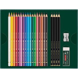 Faber-Castell Polychromos and Pitt Graphite Matte Gift Art Set, 1 Count (Pack of 23), Multicolor 23