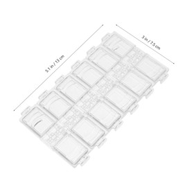 Ipetboom - Caja organizadora de plástico transparente de 12 rejillas, caja de almacenamiento para arete, caja de almacenamiento vacía, organizador de almacenamiento de uñas, de plástico transparente,