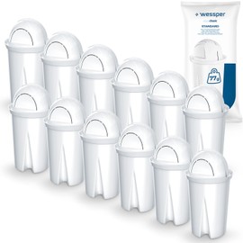 Wessper Classic Water Filter Cartridges Suitable for Brita Classic Filter Cartridges, Pack of 12