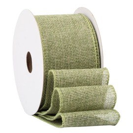 Fondersy 10-Yard Spring Moss Burlap Ribbon Wired Burlap Ribbon - 2 Inch Width for Gift Wrapping, Floral Arrangements, Wreath Making, and Christmas Decor