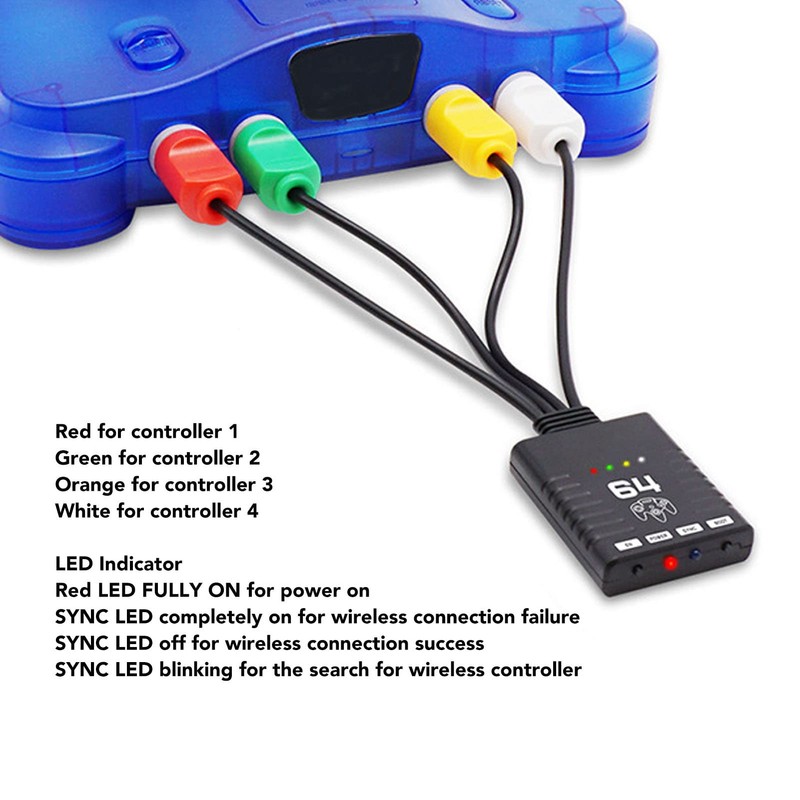 Wireless Controller Adapter for, Bluetooths Controller with LED Indicator for