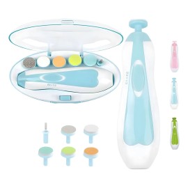 Kit Lima De Uñas Eléctrica Portátil Para Bebé Con Luz 6 En 1