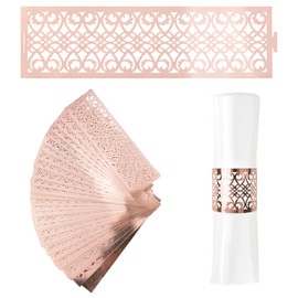 URROMA Rose Gold Napkin Reflective Ring Napkin Ring Sets, 50 PCS Napkin Buckle Holder Hollow Design for Wedding Party Dinner Table Decor Catering Services