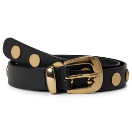 Madewell Women's Western Studded Belt, True Black Multi in Gold, M