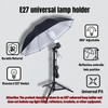 E27 Lamp Holder with Umbrella Bracket, 360° Adjustable Photography Light