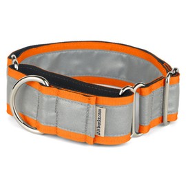 If It Barks - 1.5" Reflective Martingale Collar for Dogs - Adjustable - Made in USA - Strong, Durable, and Comfy - Ideal for Training - Suitable for Most Breeds - Large, Orange